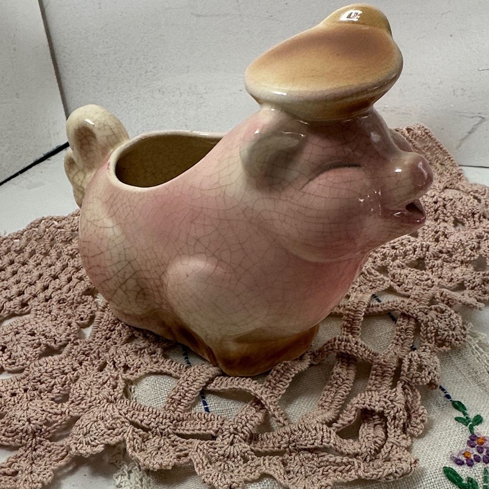 Vintage 1940s ceramic pig creamer Spaulding